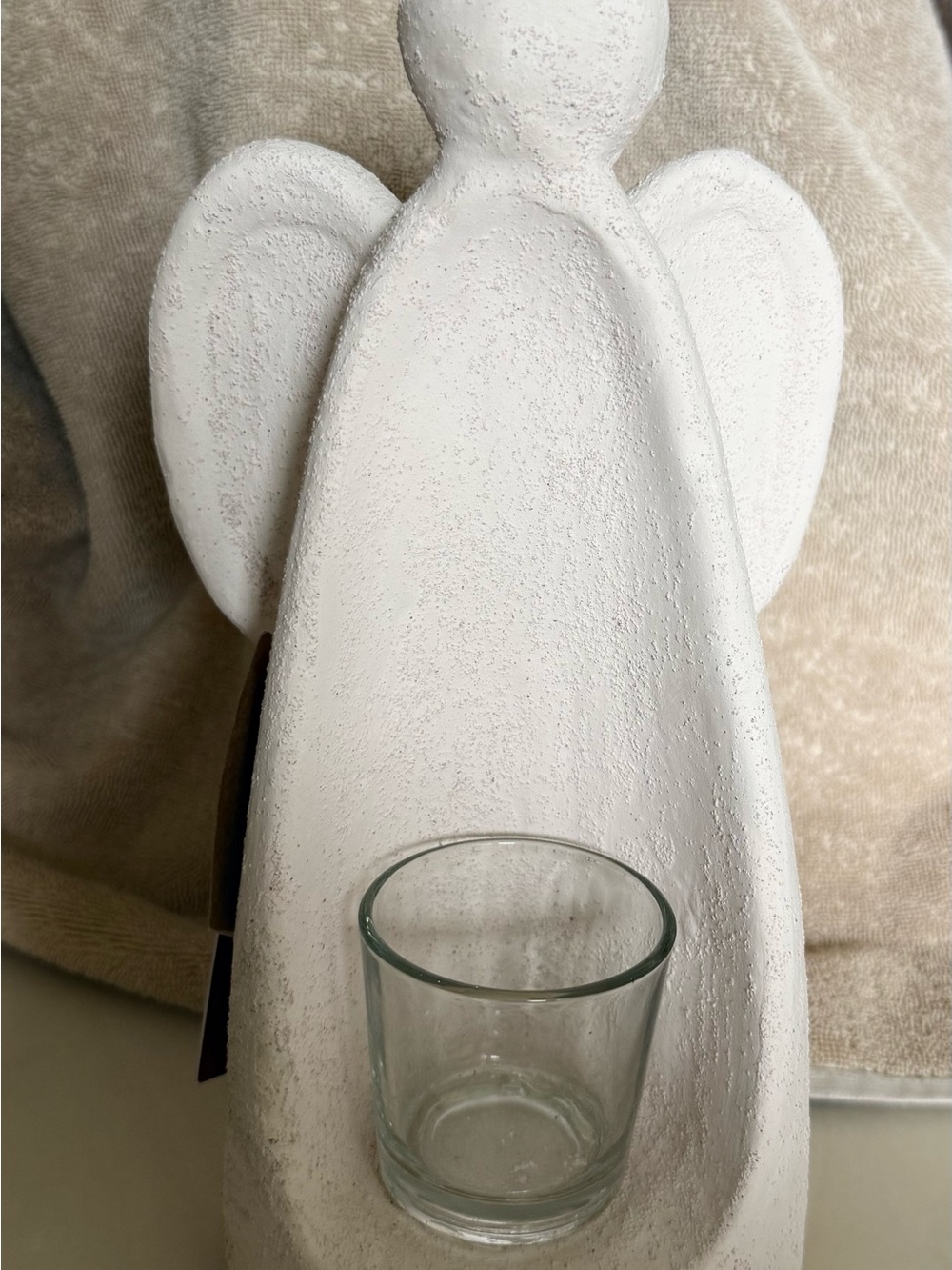Terracotta Cream Angel Votive Holder - Decorative Home